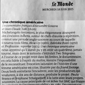 Une Chronique Américaine - 2025 - Le Monde